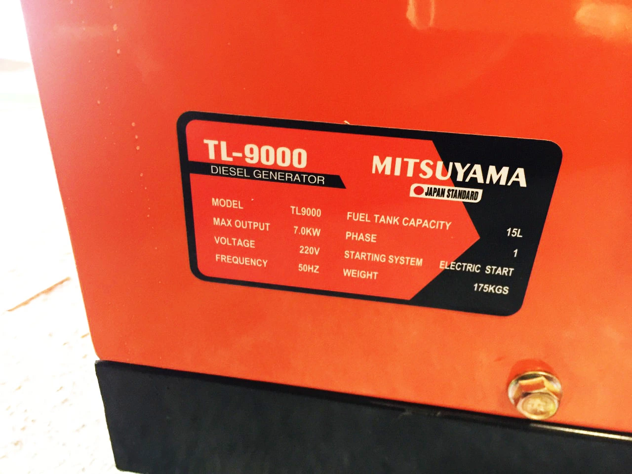 may phat dien chay dau mitsuyama tl 9000 7 0kw 4